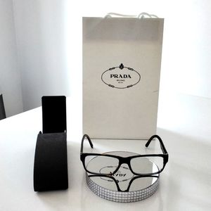 Authentic Prada Frames (VPR16M ZXH-101  140) with Prada case and Prada bag